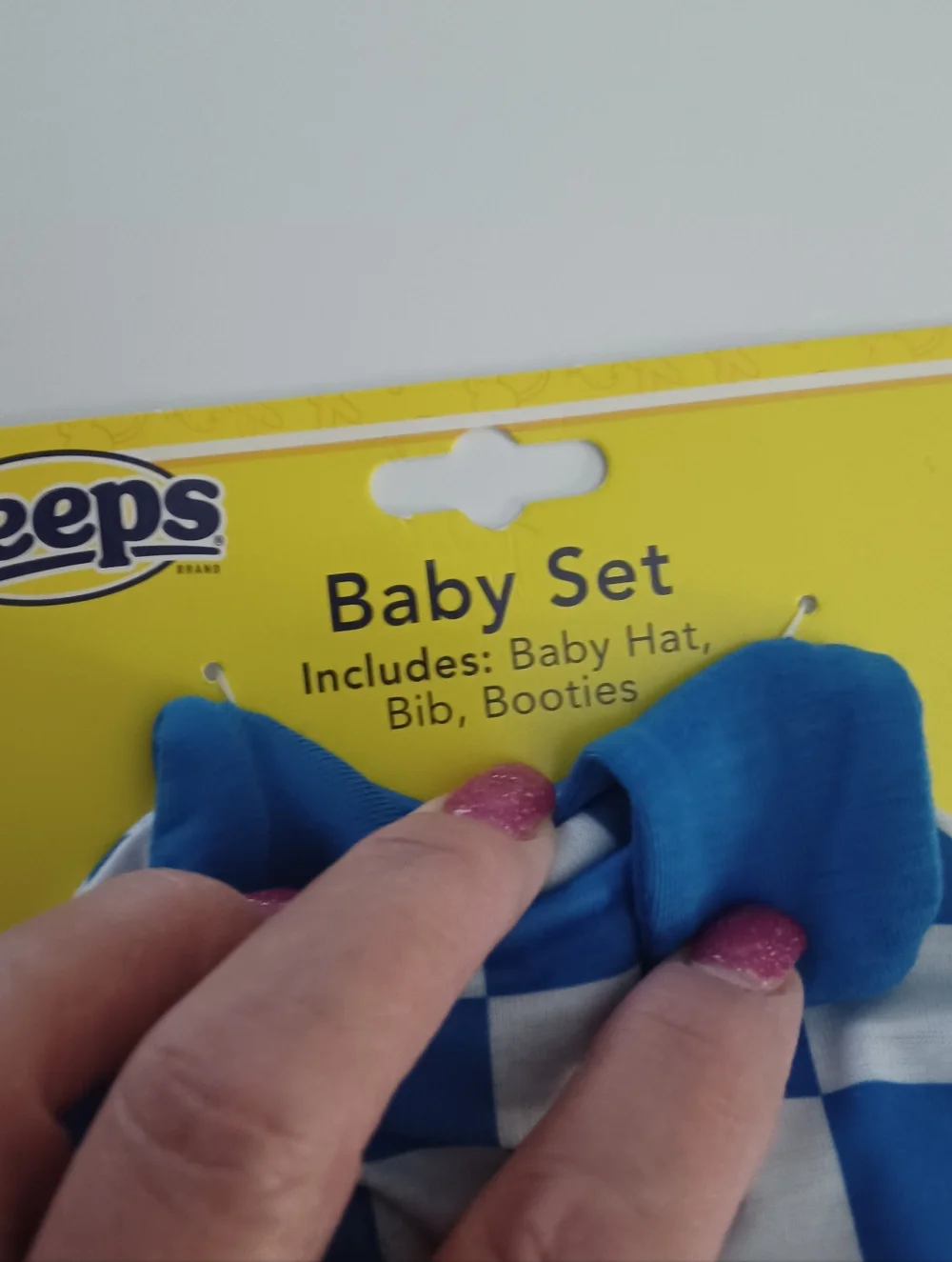 Peeps 3pc Baby Set Booties Bib Hat 1sz
